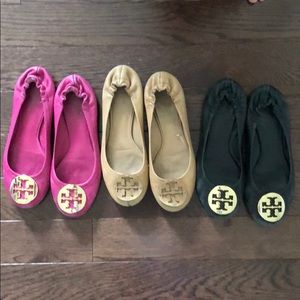 Three Pairs Tory Burch Flats // Size 6